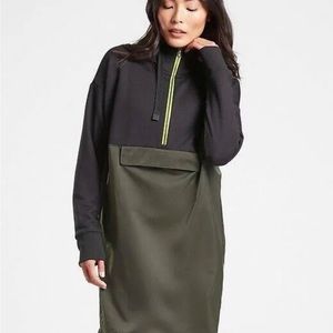 NWOT Athleta Radiant Hybrid Dress in black and olive